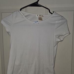 Talbots Kids White Tee with Blue Accent